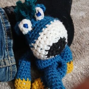 Handcrafted Blue and Yellow Dog Toy